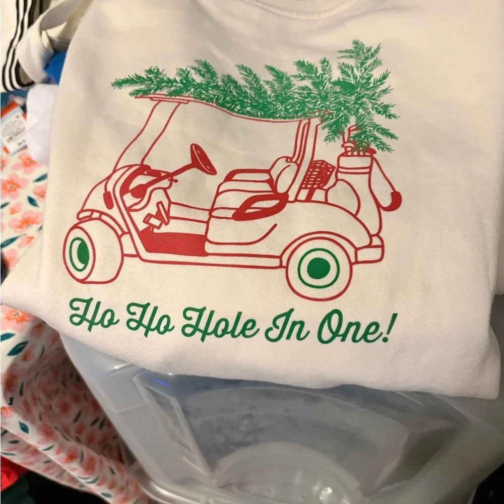 Kids Cream Sweatshirt with Fun Golf Cart Print